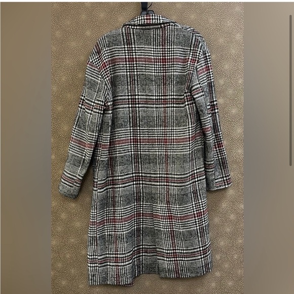 Bershka Wool Blended Plaid long Coat - Picture 2 of 10